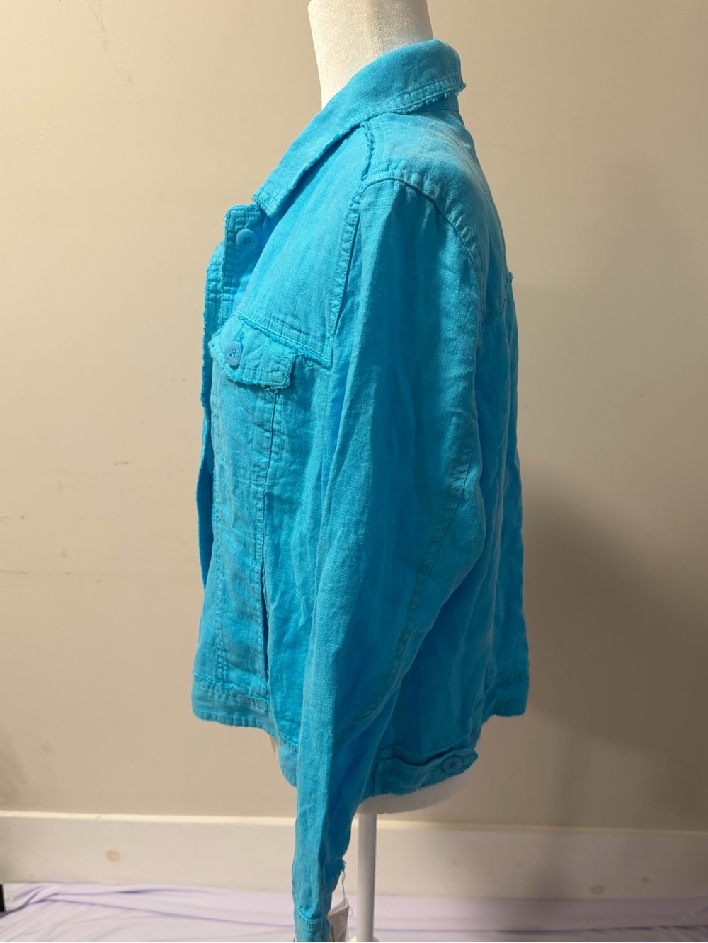 Lulu B Linen Travel Jacket Seaglass Aqua – XL NWT - Picture 4 of 8